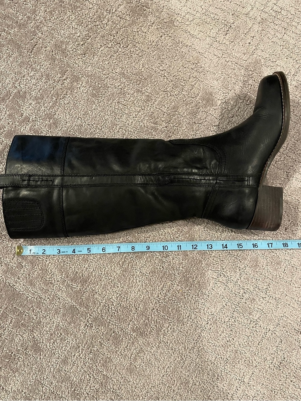 Lucky Brand Hybiscus Knee High Leather Black Boots, Block Heel, Round Toe, 7.5 - Picture 12 of 16